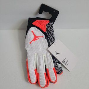 Nike Air Jordan Vapor Jet 7.0 Football Gloves J.100.7130.117 Size L White Infrar